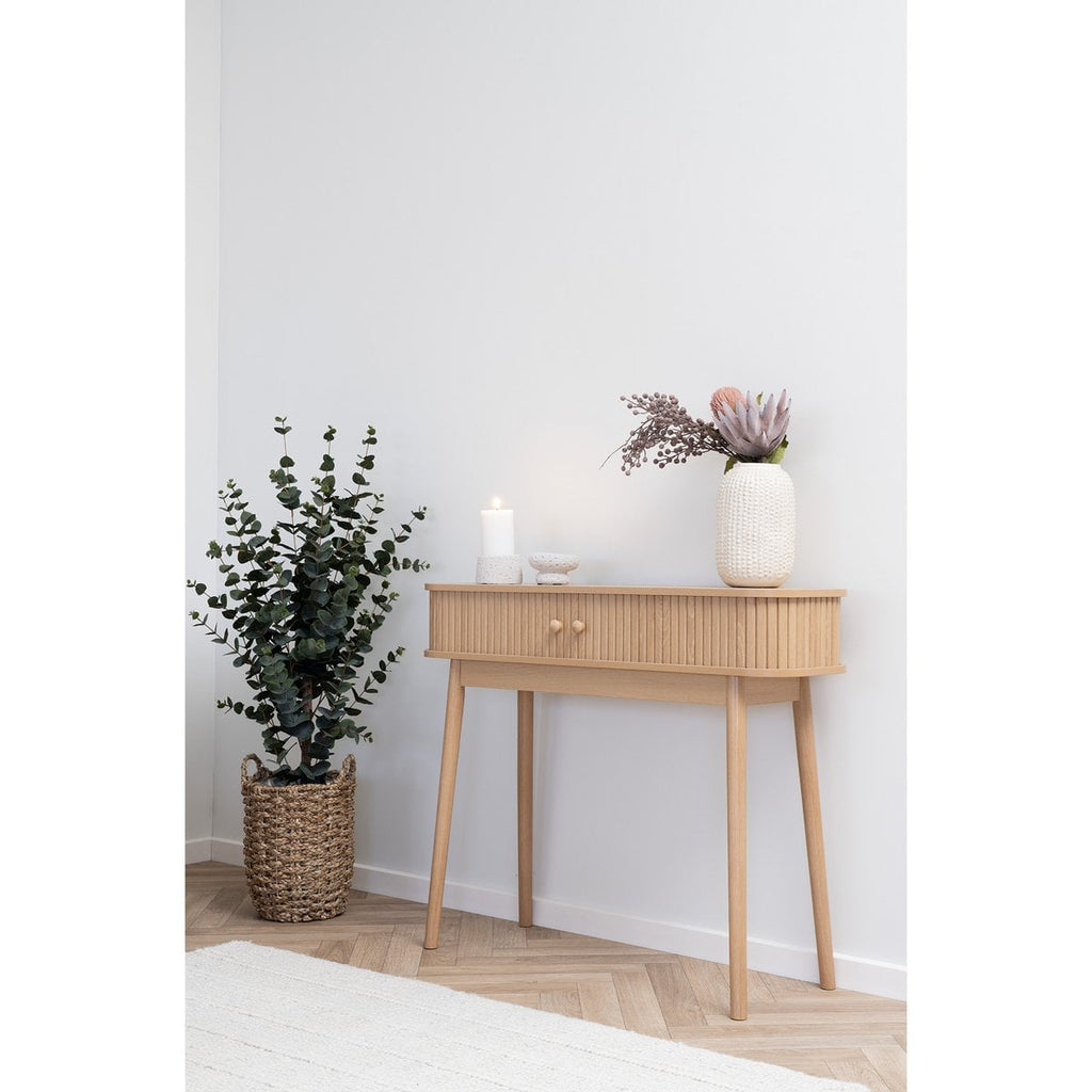 Nikko Consoletafel - Natuurlijk, MDF/Genen, 100x30x80,5 cm