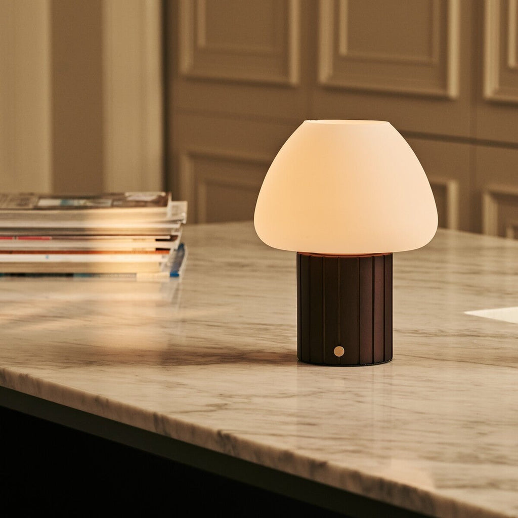 Romée Dark Brown Rechargeable Table Lamp | Modular Lampshade, Dimmable & 3 Light Colors