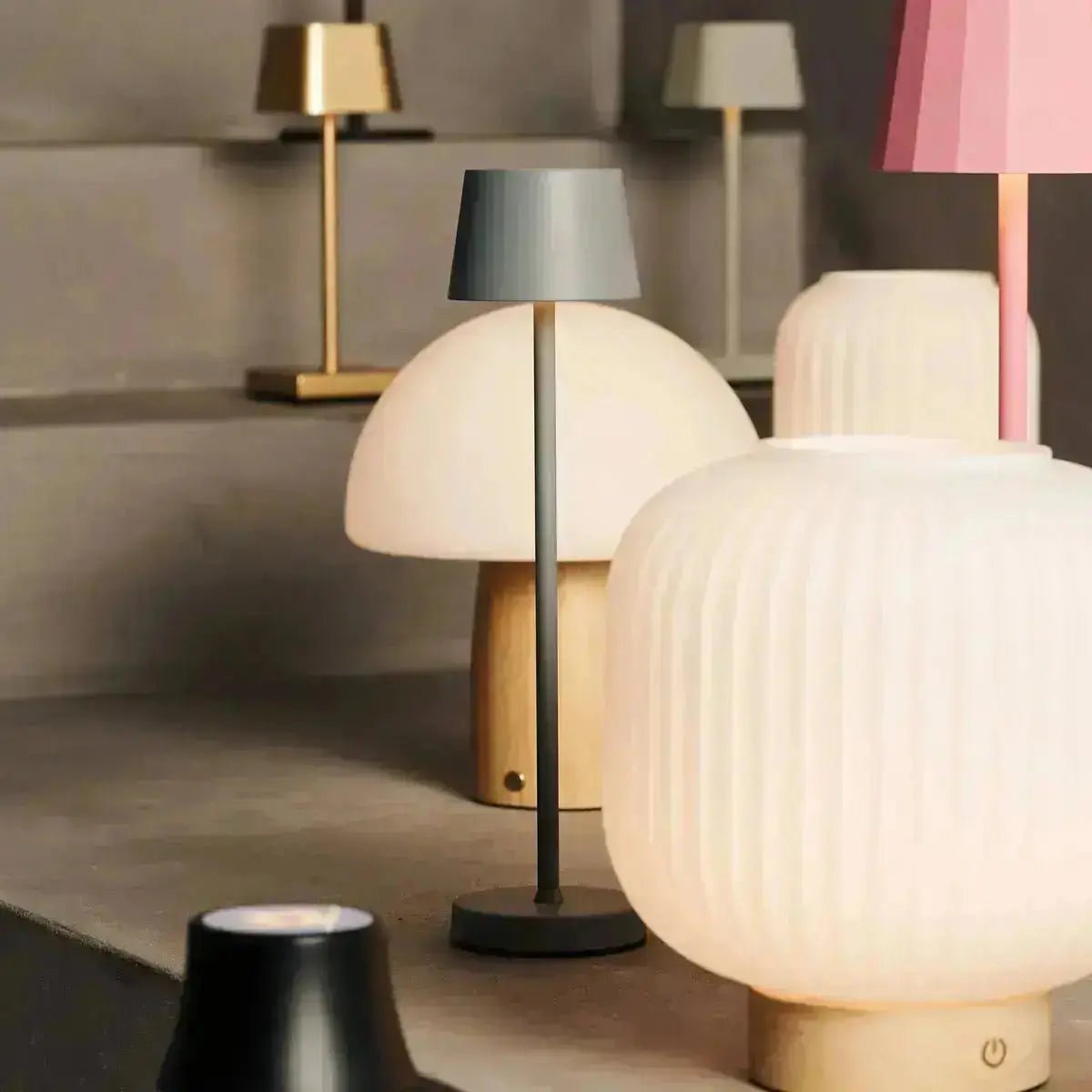 Vondel Mini Mouse Grijs Snoerloze Lamp | Dimbaar en perfect voor horeca