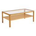 Lourmarin Salontafel, eiken/eikenfineer/gehard glas, naturel, 110x60x45 cm