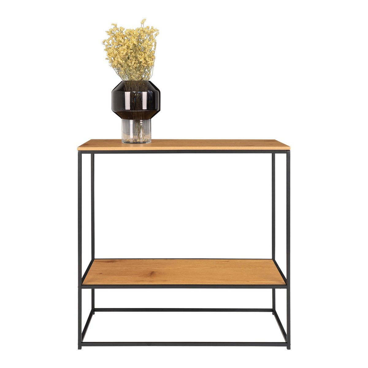 Vita Consoletafel - eikenlook, zwart, 80x36x80cm
