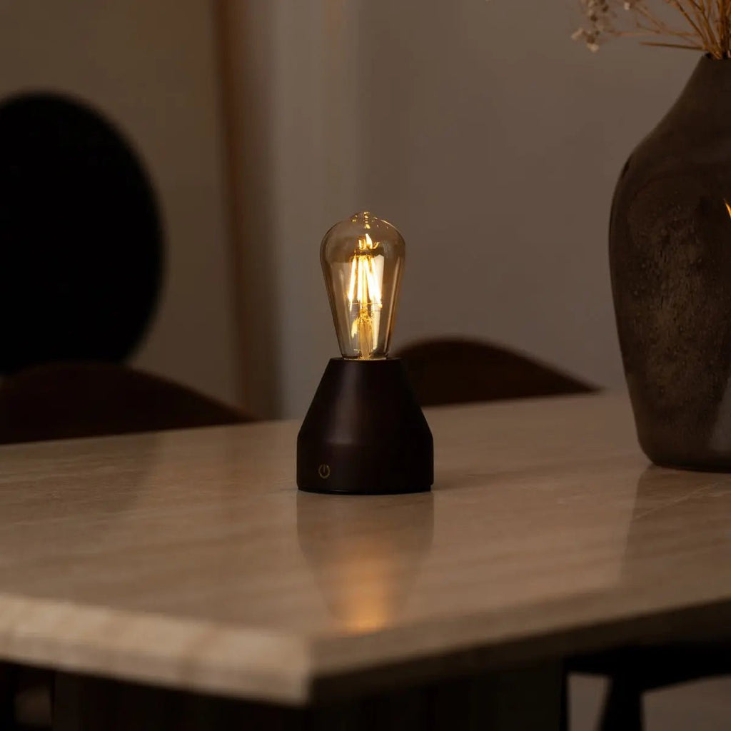 Zavi Donkerbruin Oplaadbare Tafellamp | LED, draadloos en batterijduur van 80 uur