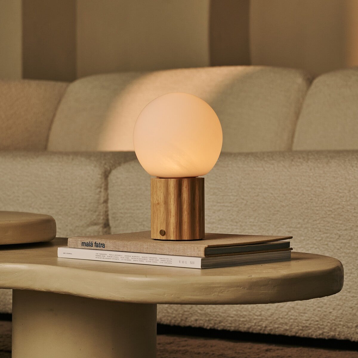 Wim Light Brown Rechargeable Table Lamp | 3 Light Colors, Modular Lampshade & Cordless