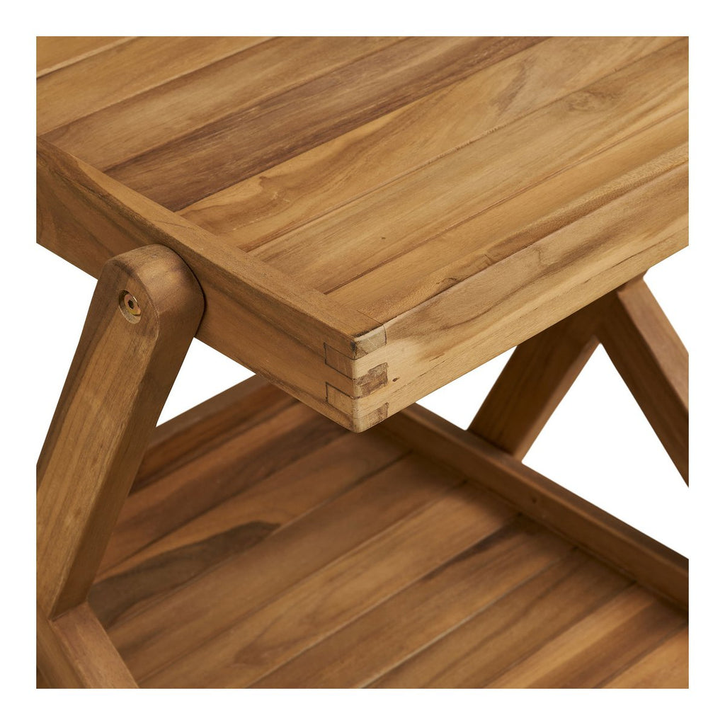 Pasaku Theewagen, teak, naturel, 86x50x81 cm