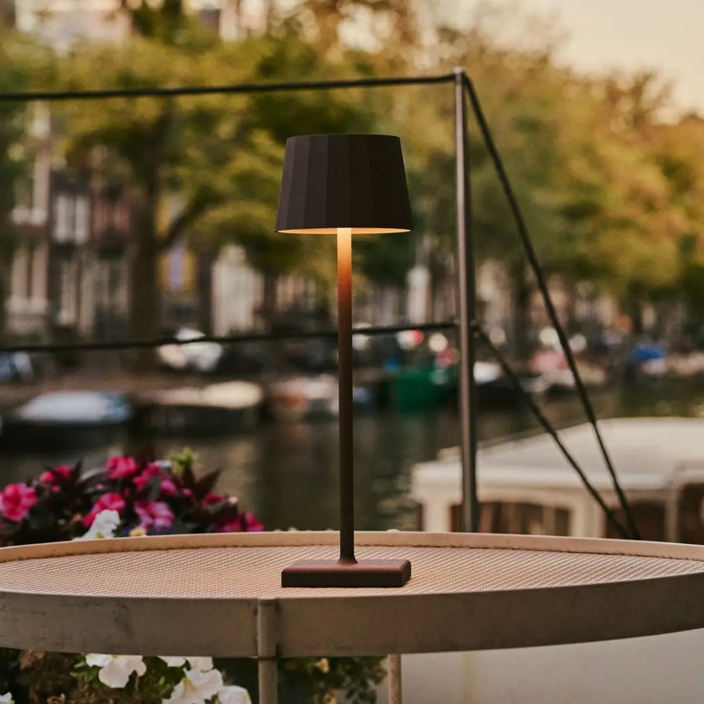 William Mocha Brown Rechargeable Table Lamp | Wireless Charging & 120-Hour Battery Life