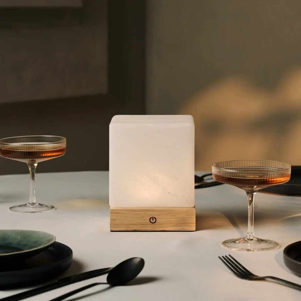 Yce Lichtbruine draadloze houten lamp | Oplaadbaar, dimbaar en batterijduur van 100 uur