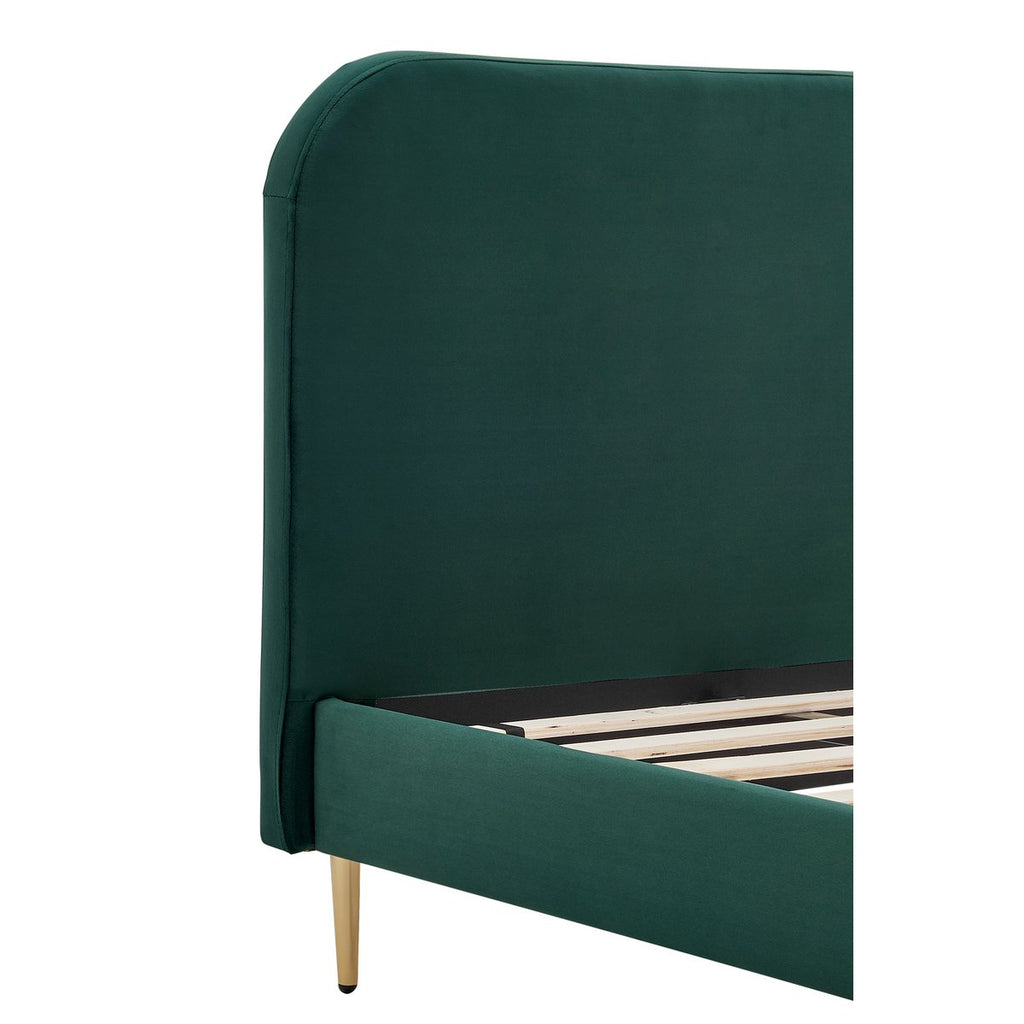 Gestoffeerd bed met fluwelen hoes groen 90x200 cm