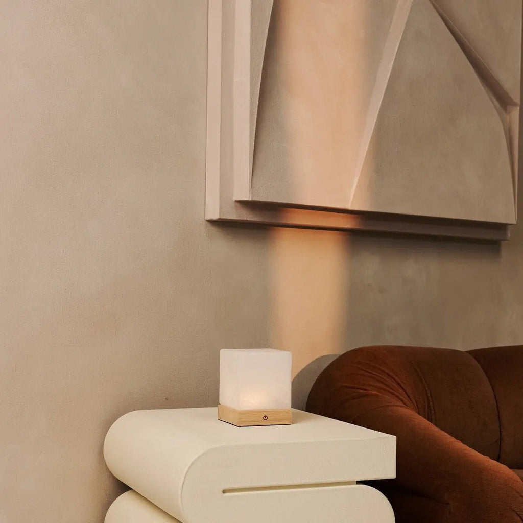 Yce Lichtbruine draadloze houten lamp | Oplaadbaar, dimbaar en batterijduur van 100 uur