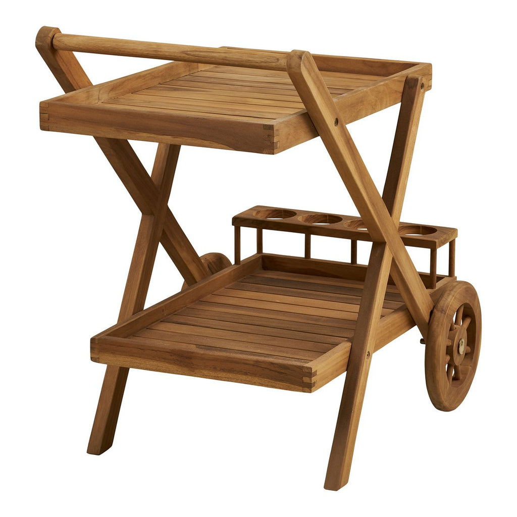 Pasaku Theewagen, teak, naturel, 86x50x81 cm