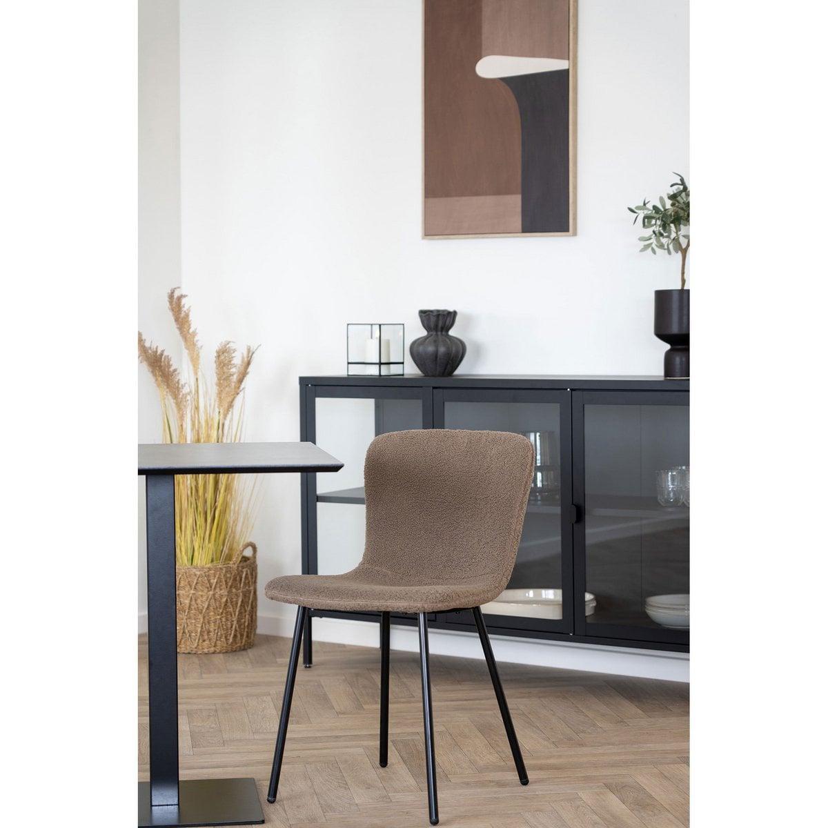 Halden Eetkamerstoel - Donkerbruin, 48x38cm - Set van 2