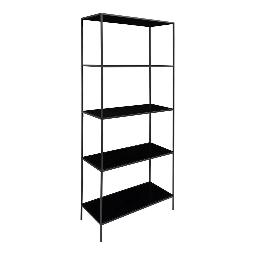 Vita Plank, 5 planken, metaal, zwart, 80x36x170 cm
