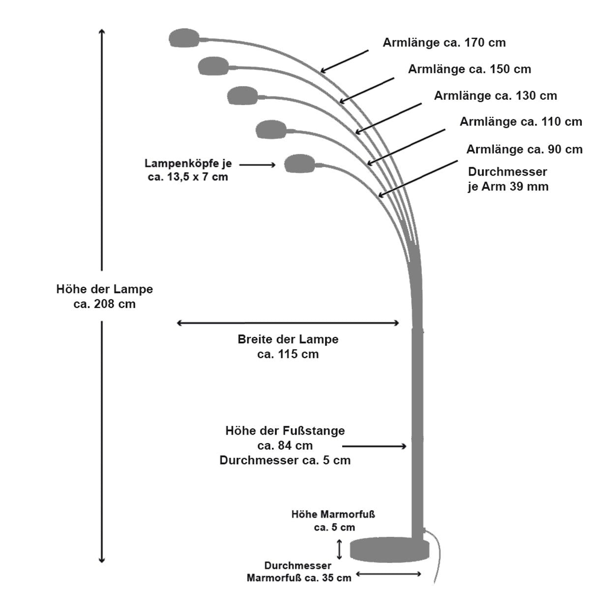 Five Fingers 205 cm wit