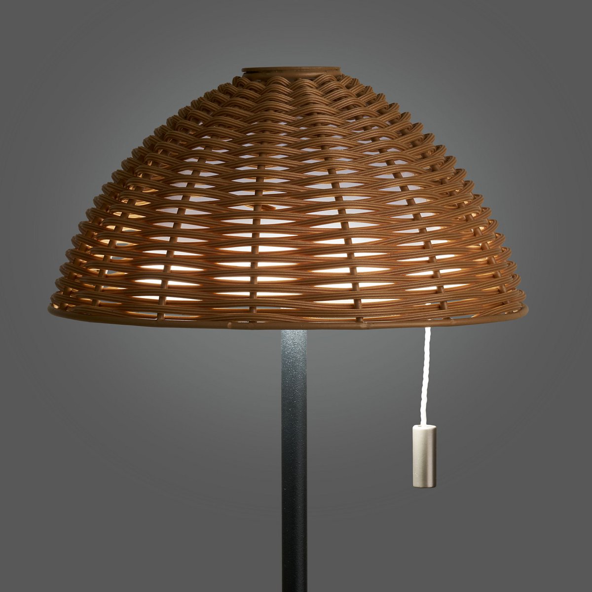 Wigan LED Tafellamp, metaal, oplaadbaar, natuur/zwart