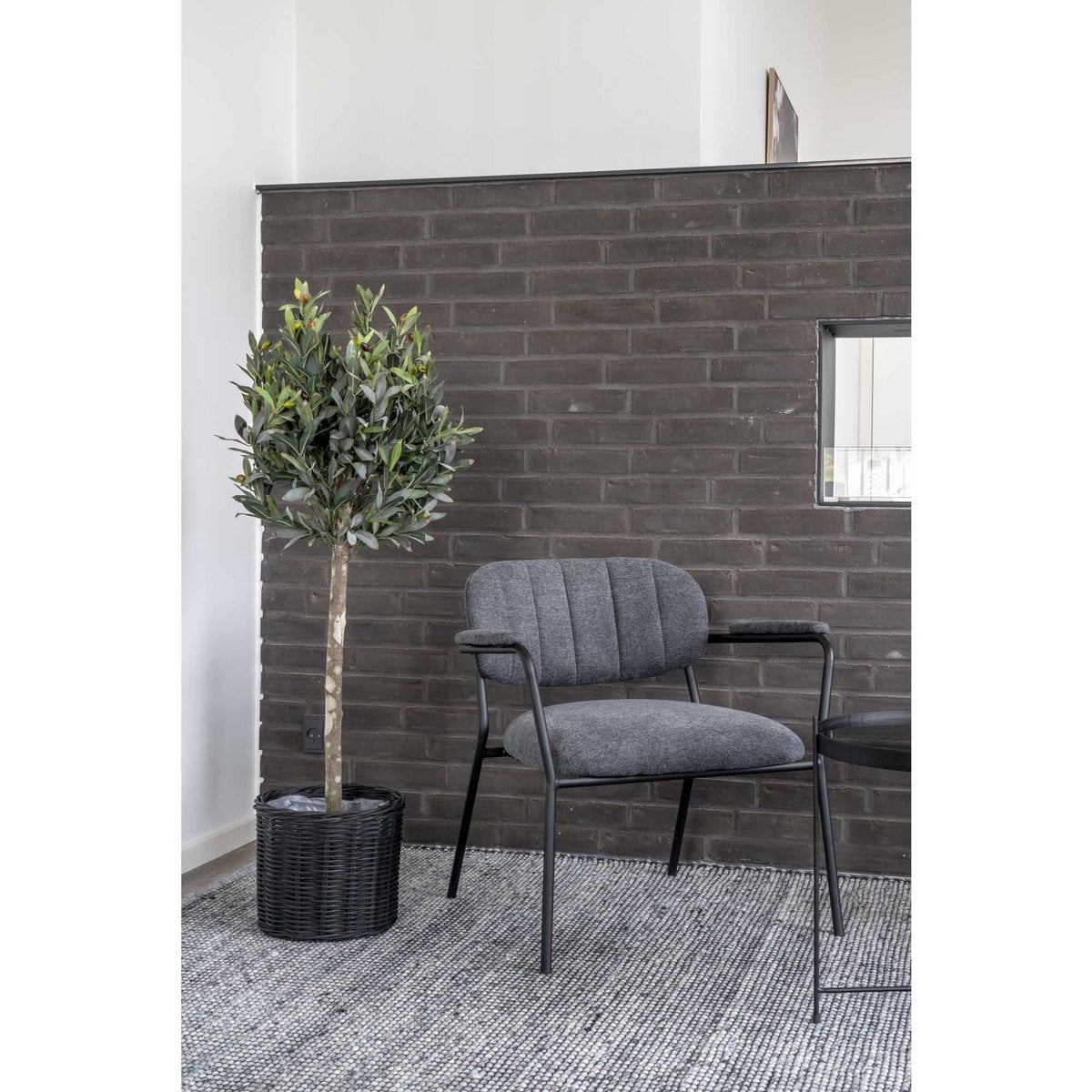 Olijfboom - Groen, PE kunststof/polyester, 43x47x120 cm