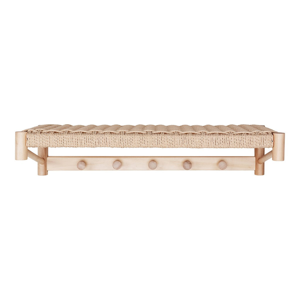 Abano Hoedenplank - Natuurlijk, Populierenhout/Papieren Koord, 78x31x17 cm