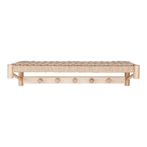 Abano Hoedenplank - Natuurlijk, Populierenhout/Papieren Koord, 78x31x17 cm