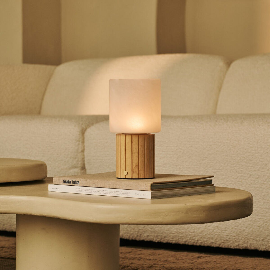 Ingmar Light Brown Rechargeable Table Lamp | Cordless, 3 Light Colors & Dimmable