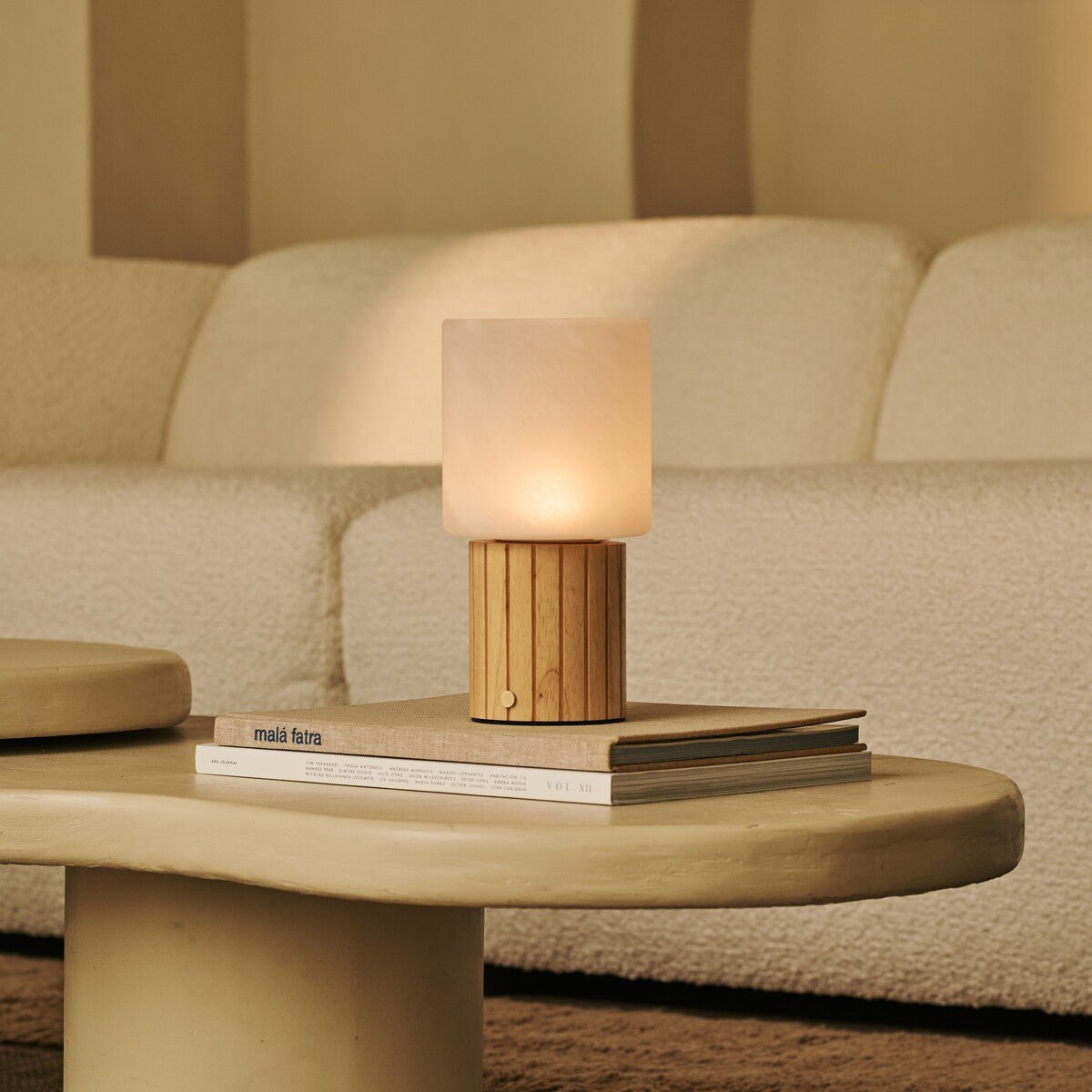 Ingmar Light Brown Rechargeable Table Lamp | Cordless, 3 Light Colors & Dimmable
