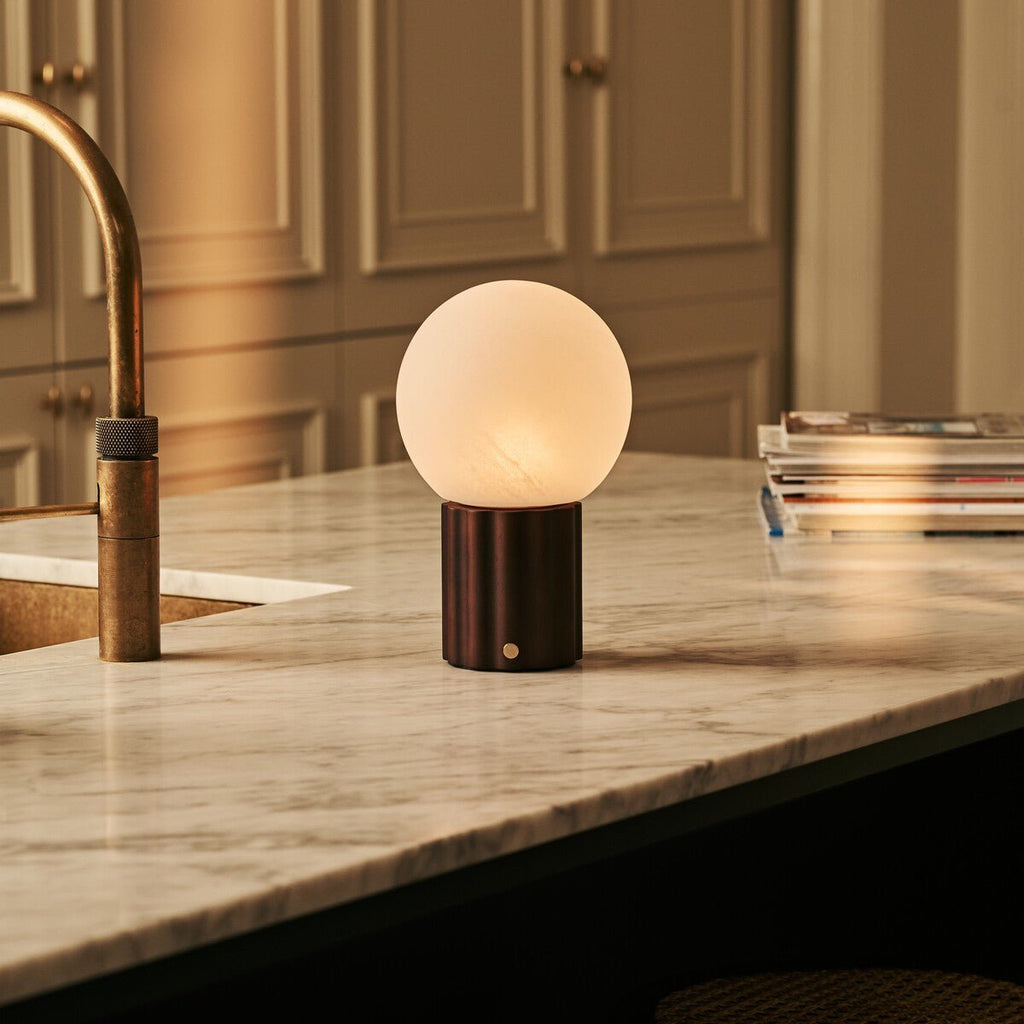 Wim Dark Brown Rechargeable Table Lamp | 3 Light Colors, Modular Lampshade & Cordless