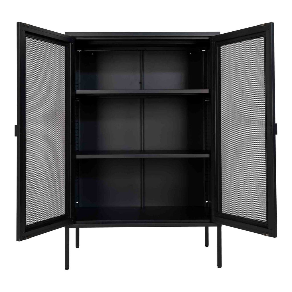 Melbourne Vitrinekast - Staal, Zwart - 80x40x120 cm