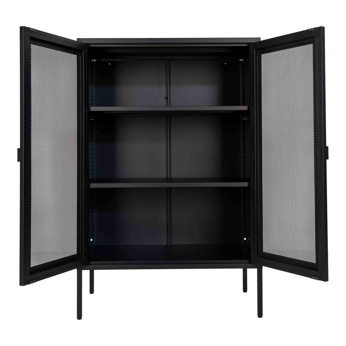 Melbourne Vitrinekast - Staal, Zwart - 80x40x120 cm