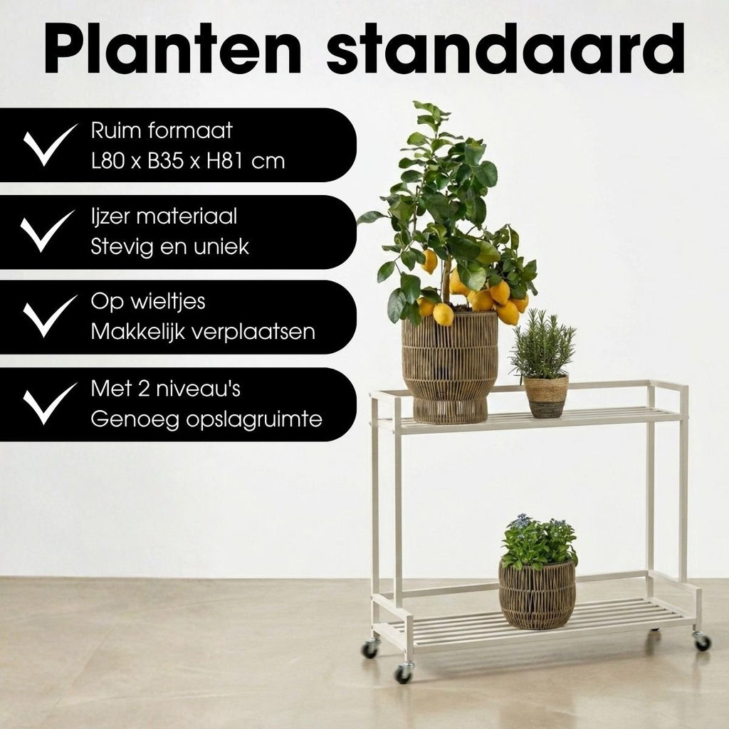 Plantenstandaard buiten Greenrax Gebroken wit