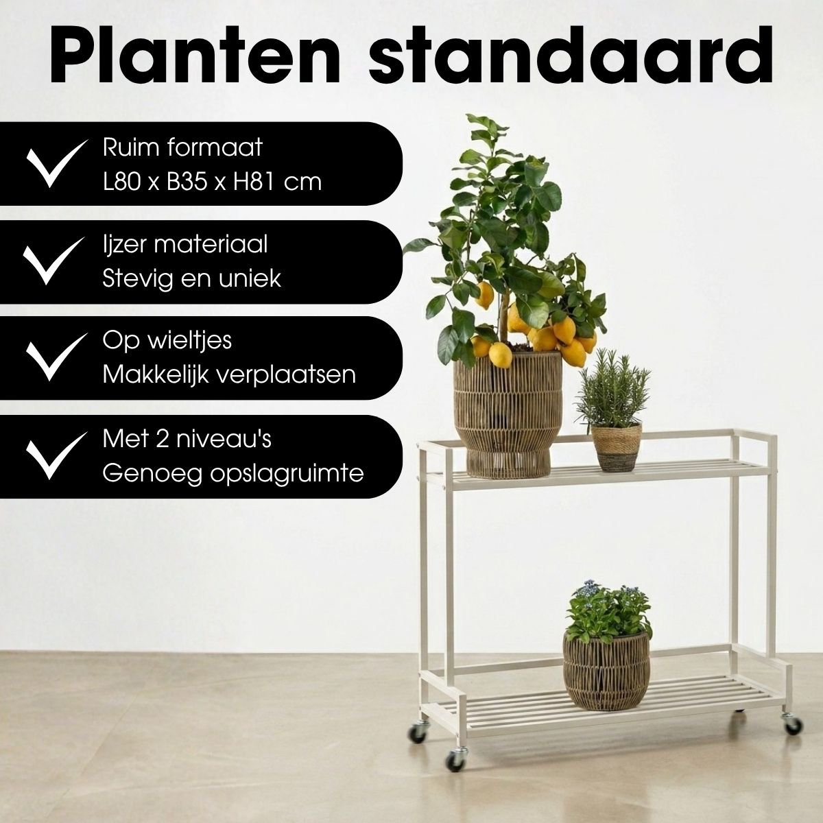 Plantenstandaard buiten Greenrax Gebroken wit