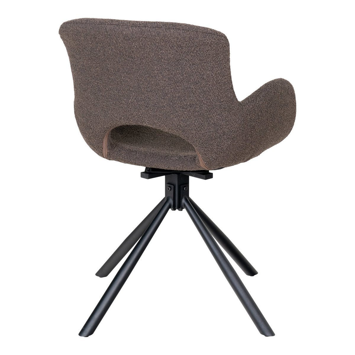 Amorim Eetkamerstoel - Paddestoel Bouclé, Zwart Draaivoet - Set van 2