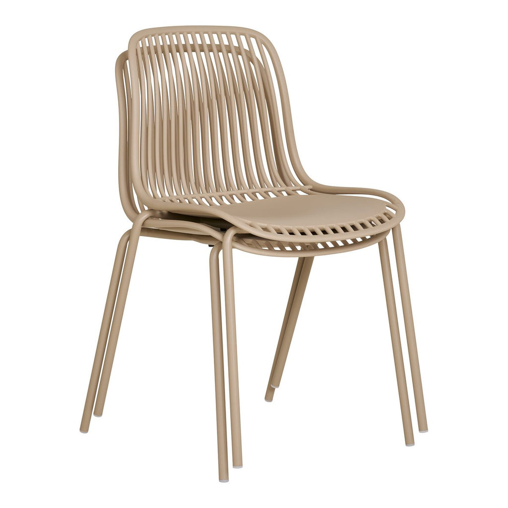 Branson Garden stoel - zand, stapelbaar, 55x46,5x82 cm - set van 4