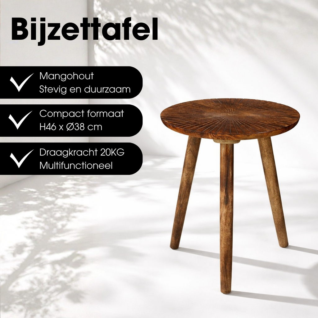 Bijzettafel Pomante Donkerbruin