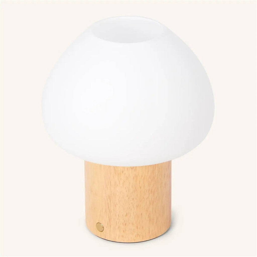 Fynn Lichtbruine Houten Lamp | Oplaadbaar, dimbaar en stijlvol