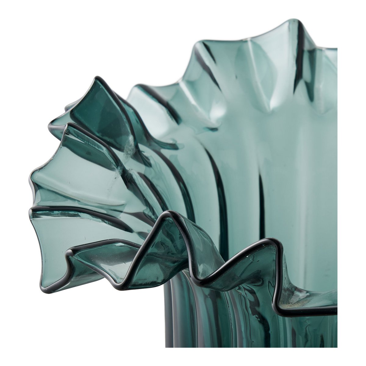 Vaas, mondgeblazen glas, donkergroen, 25x30 cm