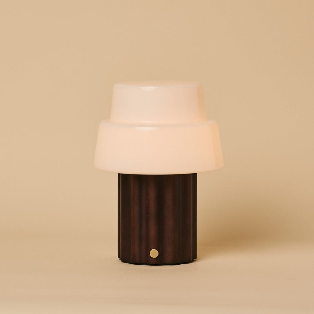 Laurent Dark Brown Rechargeable Table Lamp | Up to 100 Hours of Light, Versatile & Wood