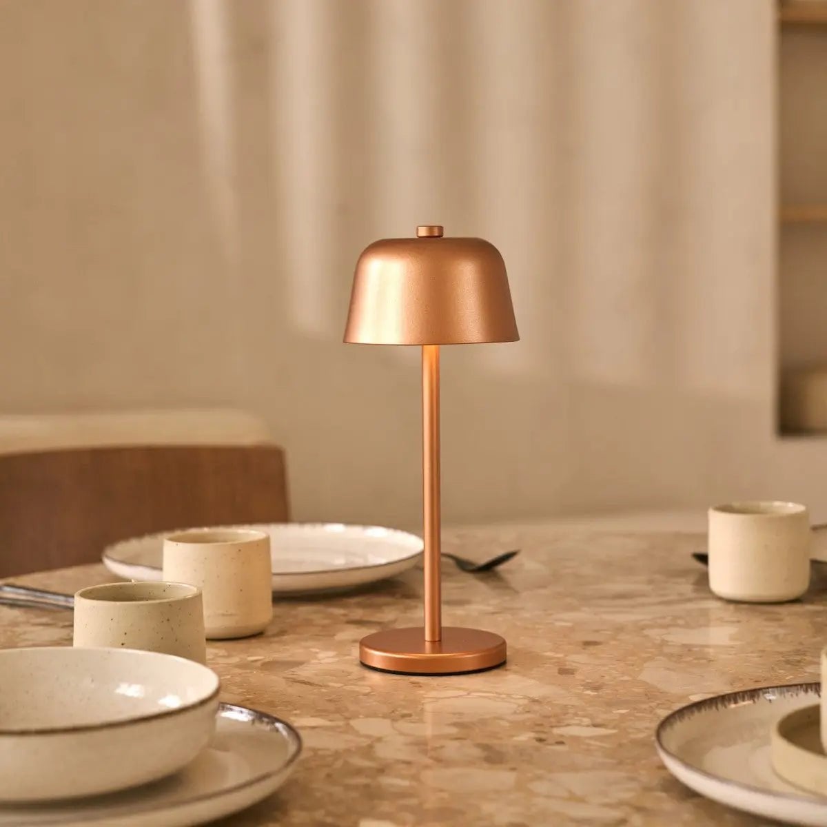 Anton Koperen Oplaadbare Tafellamp | Stijlvolle en draadloze verlichting