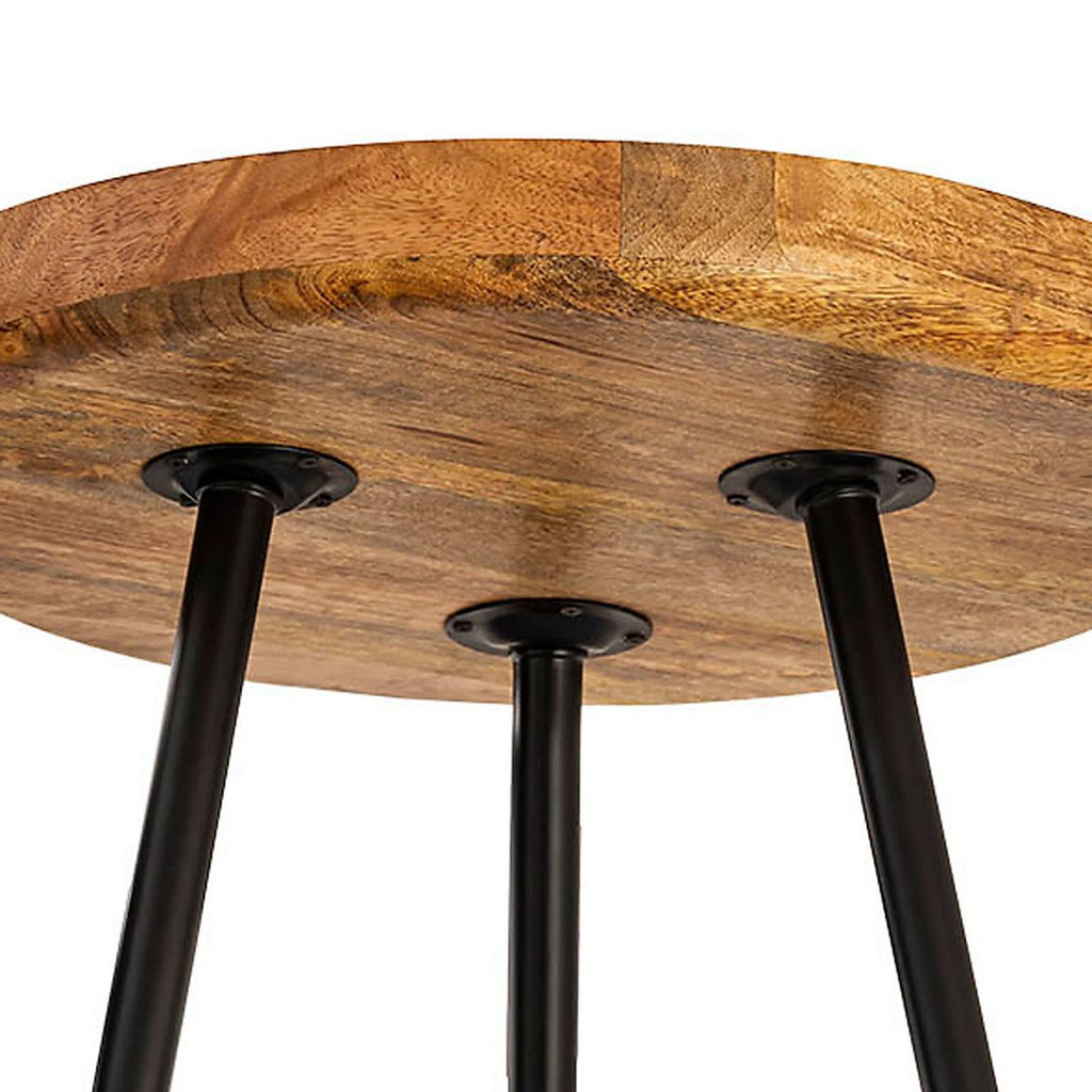 Bijzettafel hout rond Ø 40 of 50 cm Vancouver salontafel woonkamer tafel metalen metalen voet zwart mat