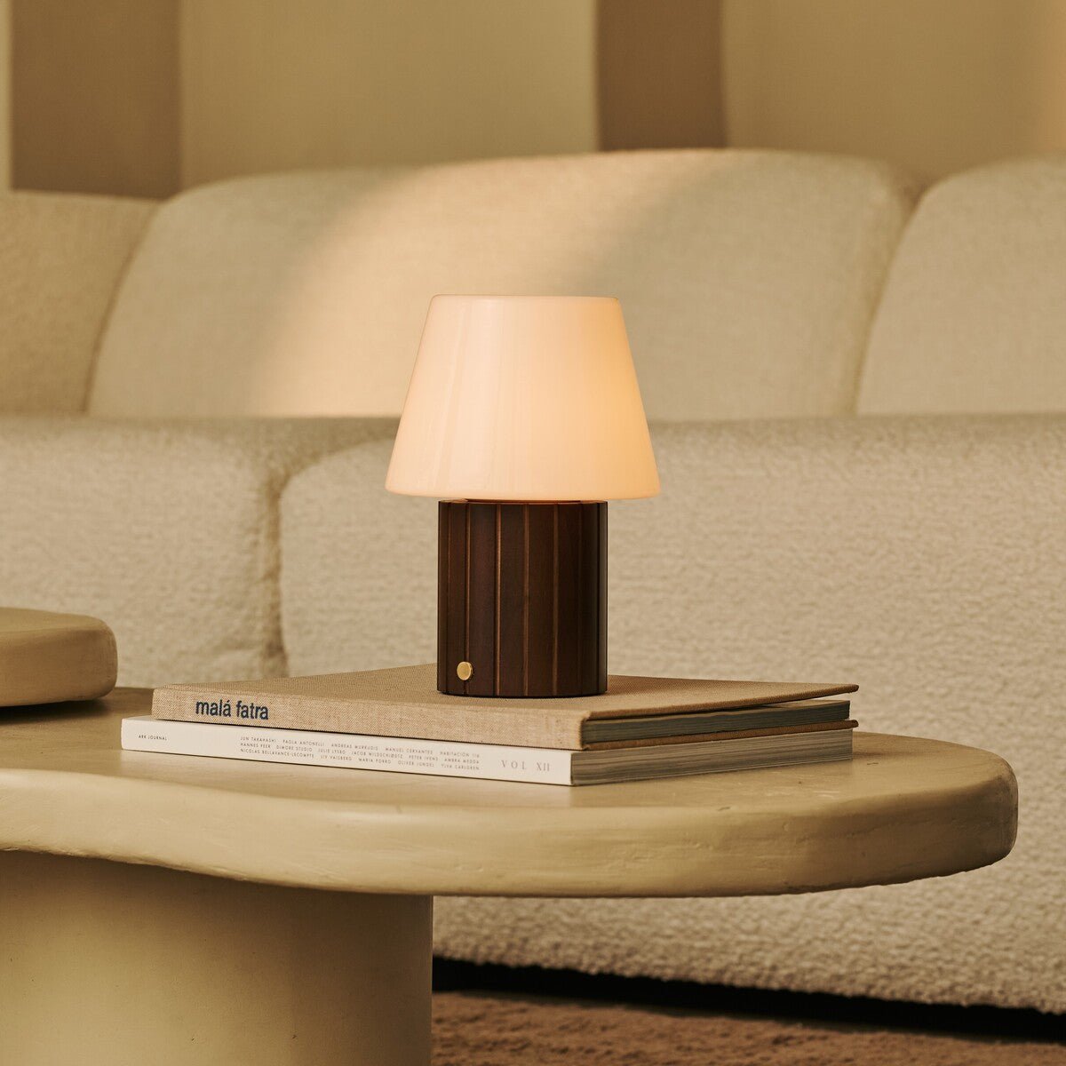 Lex Dark Brown Rechargeable Table Lamp | Stylish, Cordless & 3 Light Modes