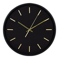 Kensington Wandklok - Wandklok, zwart, geruisloos uurwerk, rond, ø35 cm