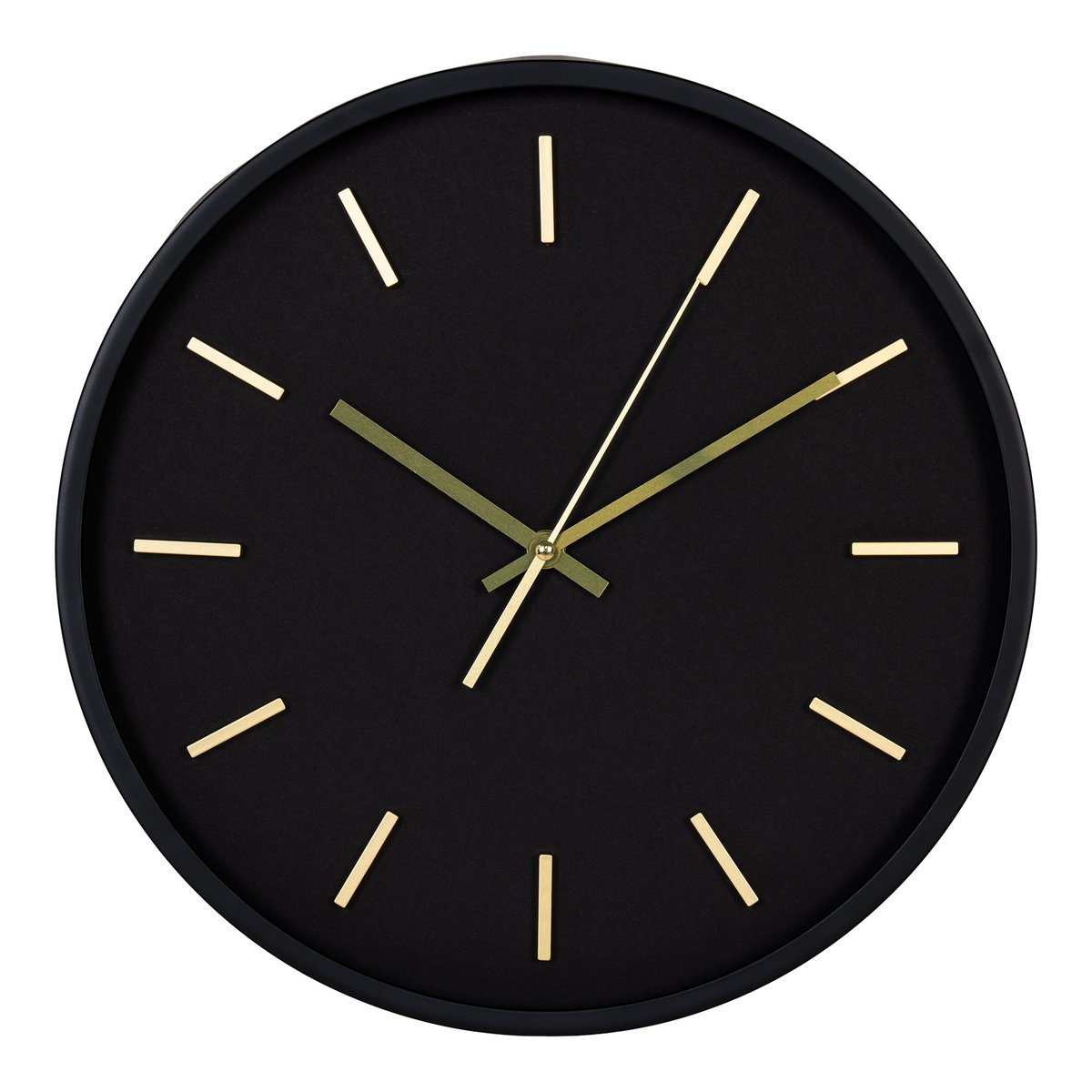 Kensington Wandklok - Wandklok, zwart, geruisloos uurwerk, rond, ø35 cm