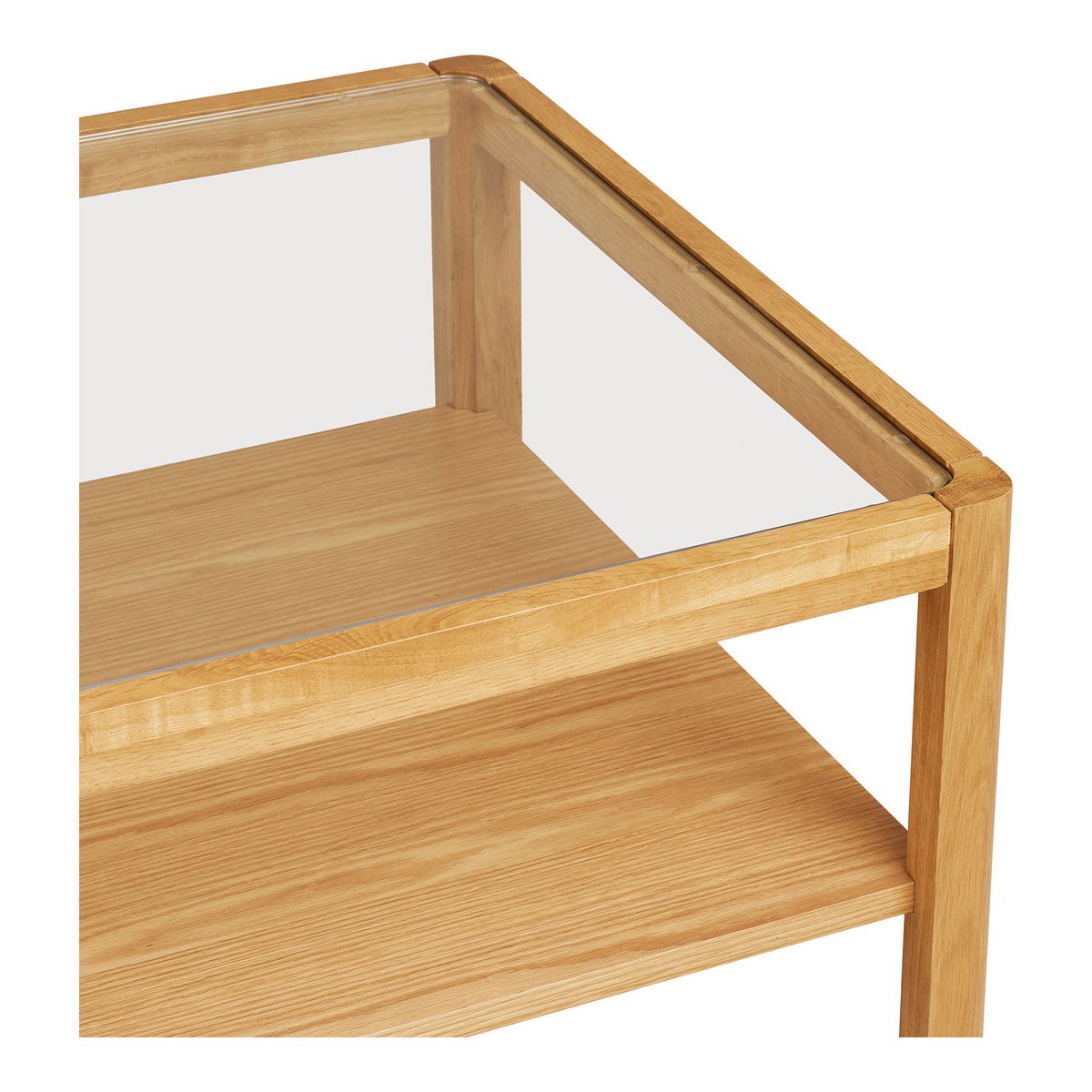 Lourmarin Salontafel, eiken/eikenfineer/gehard glas, naturel, 110x60x45 cm