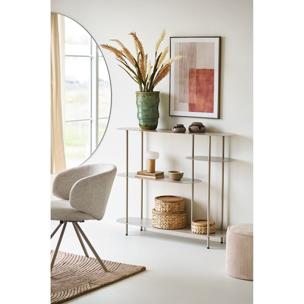Rieti Open kast, 4 planken, metaal, zand, 31x118x97 cm