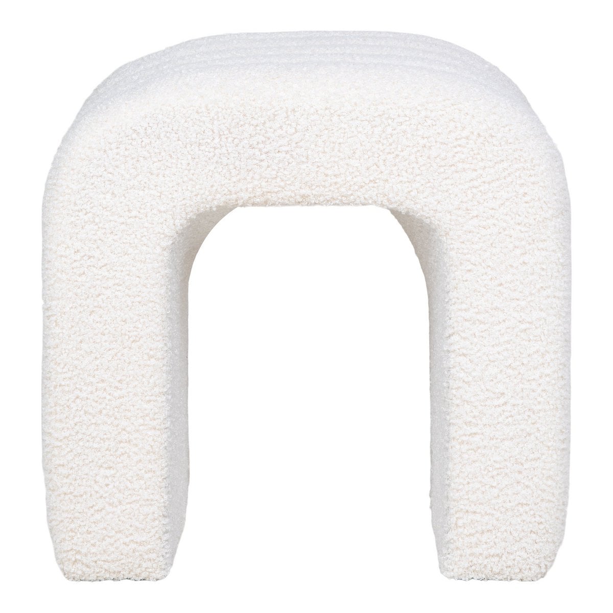 Colma Poef - MDF, Grenenhout, Schuim, Polyester, Wit - 41x36,5 cm