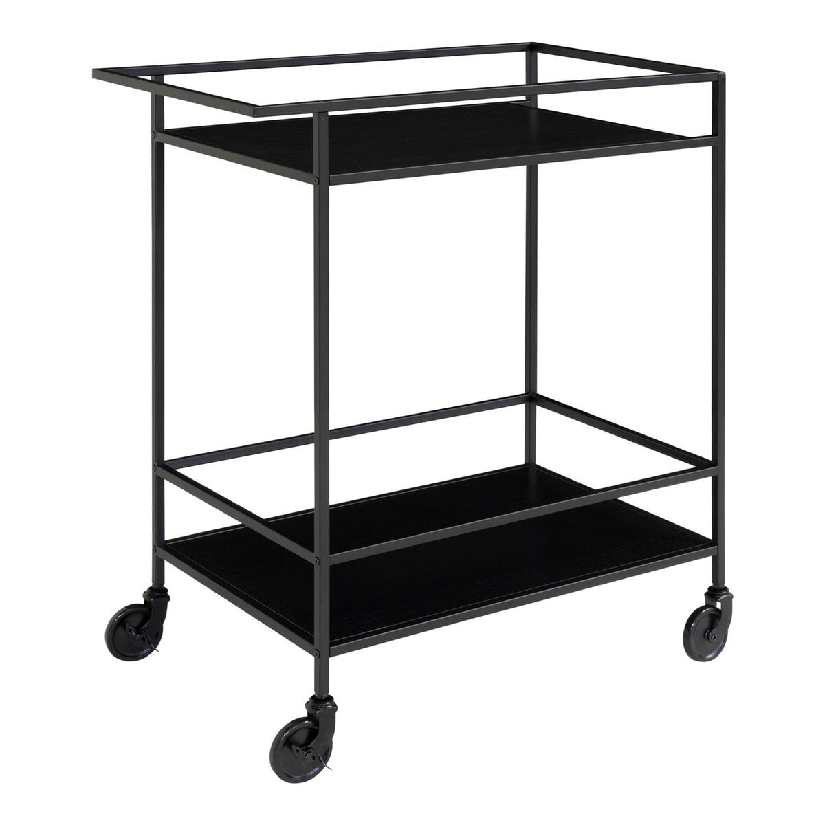 Vita Bar Trolley - zwart, staal, 68x40x79cm