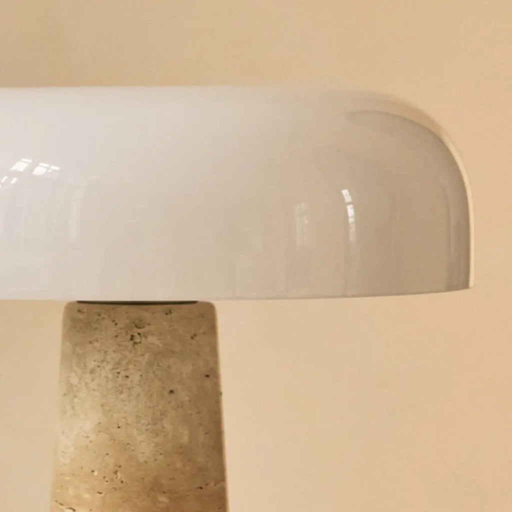 Emily travertijnlamp | Elegant ontwerp met glazen kap