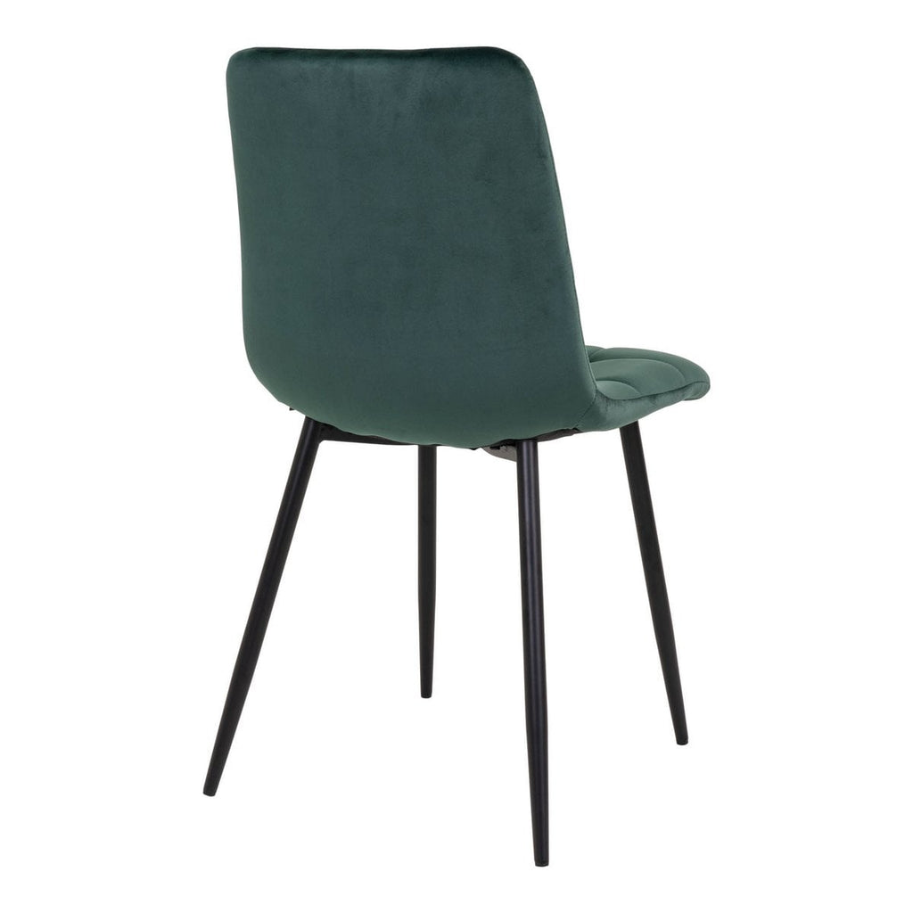 Middelfart Eetkamerstoel - Polyester Fluweel, Staal, Donkergroen - Set van 2