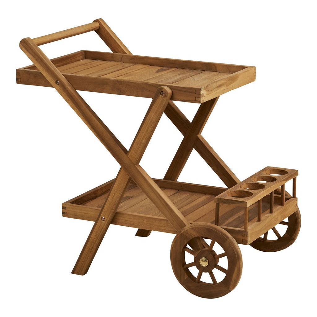 Pasaku Theewagen, teak, naturel, 86x50x81 cm