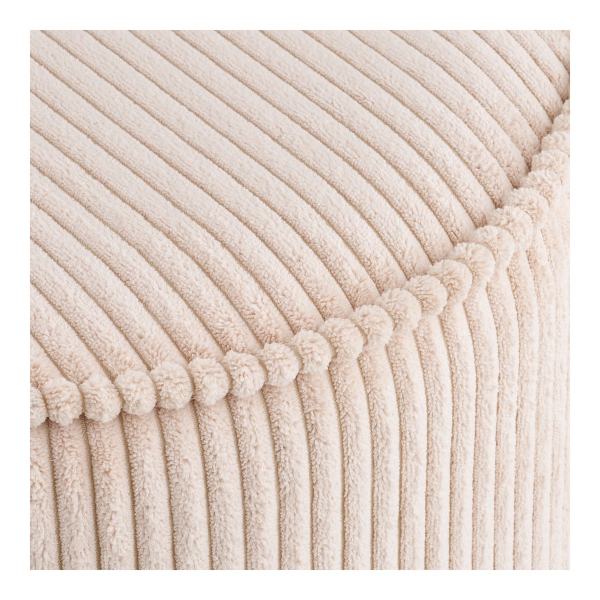 Taupo Poef, ribfluweel, beige, ø40x35 cm, HN1424