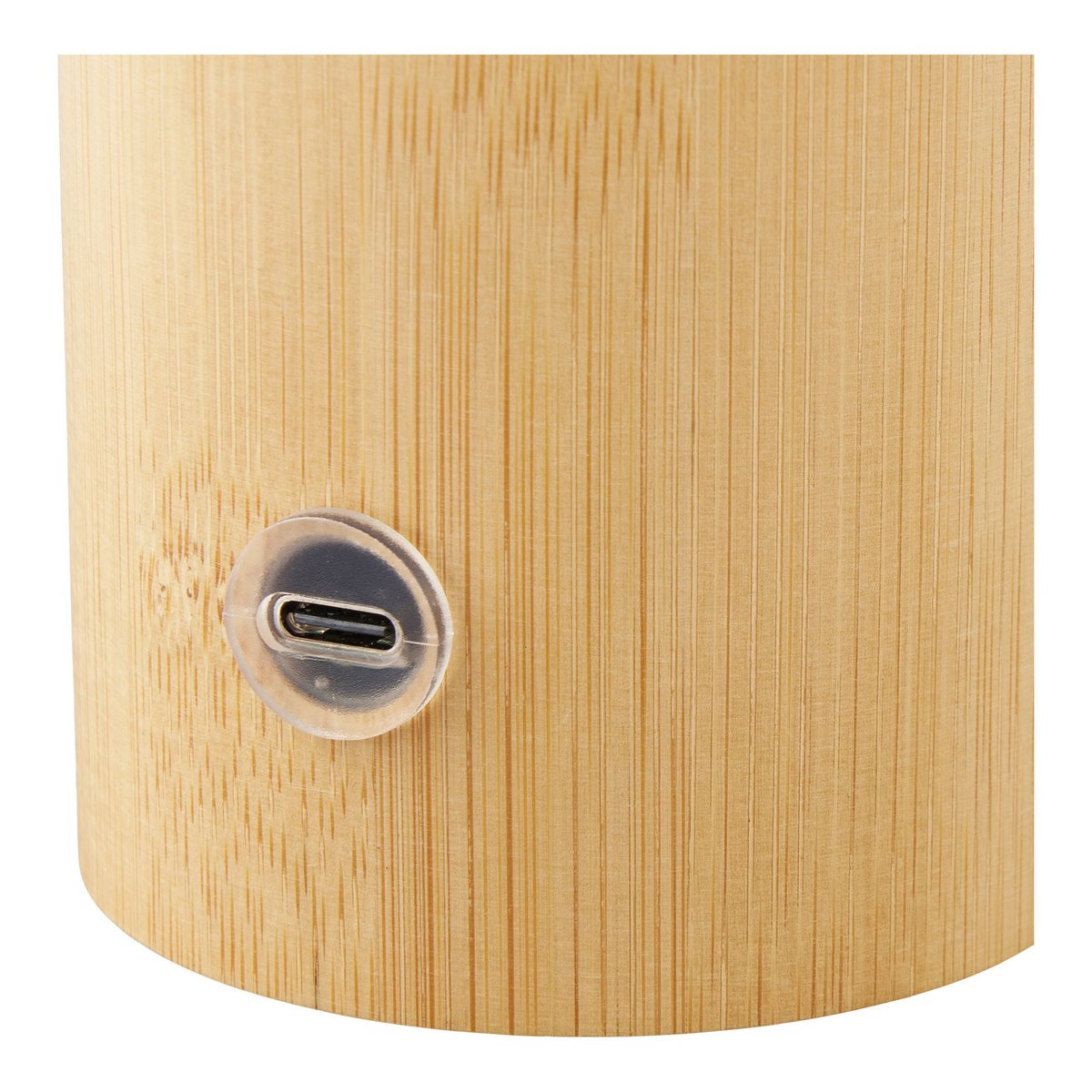 Stafford Tafellamp, bamboe/metaal/PE, oplaadbaar, naturel, wit