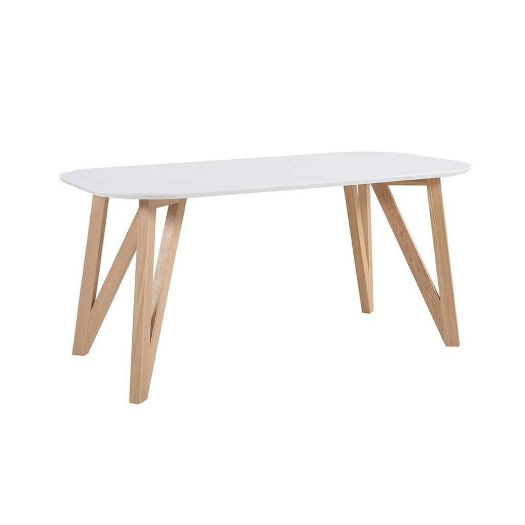 Eettafel 140x90x76 cm wit eiken