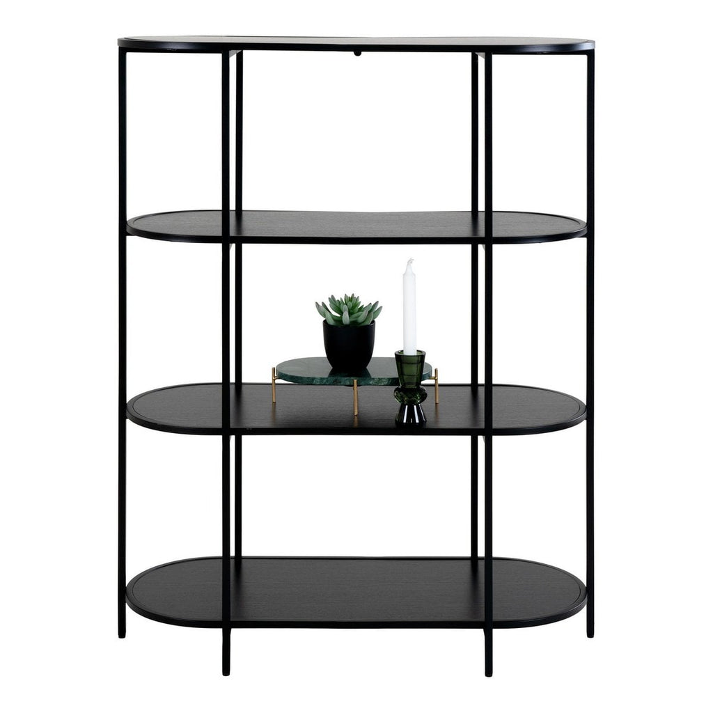 Vita Plank - Zwart, Staal/spaanplaat/melaminefolie, 85x36x111 cm