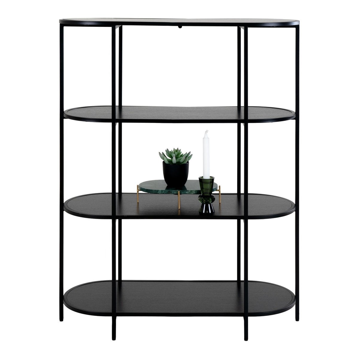 Vita Plank - Zwart, Staal/spaanplaat/melaminefolie, 85x36x111 cm